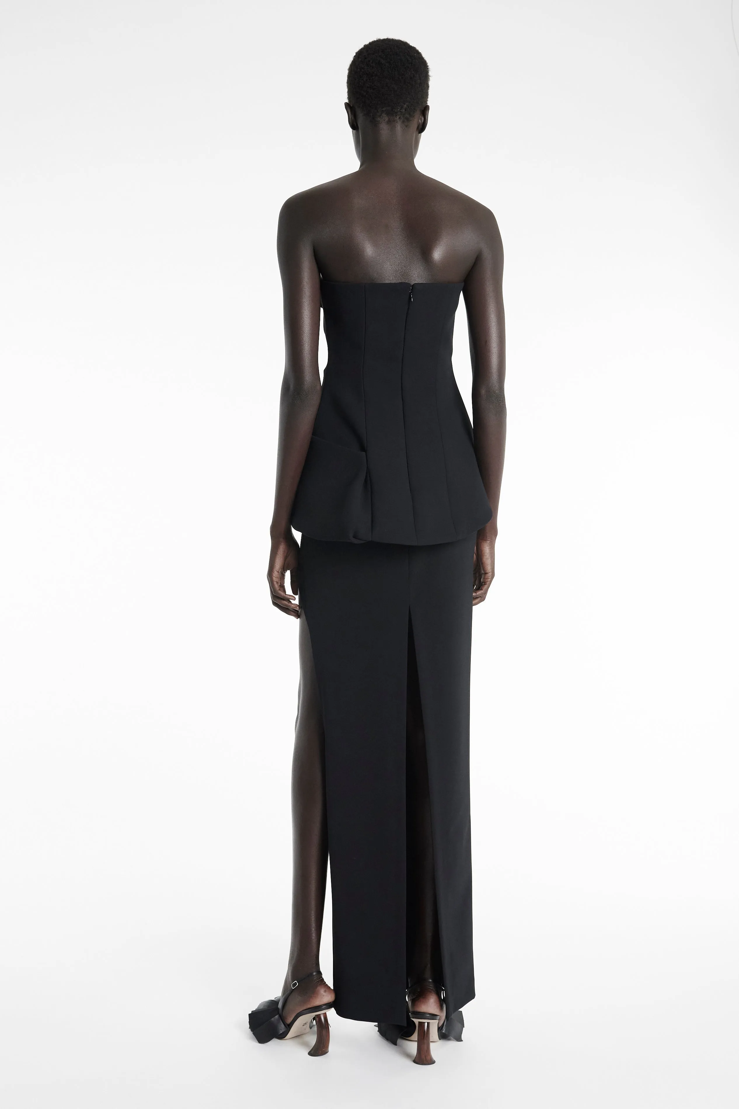Corseted Tuxedo Top Black
