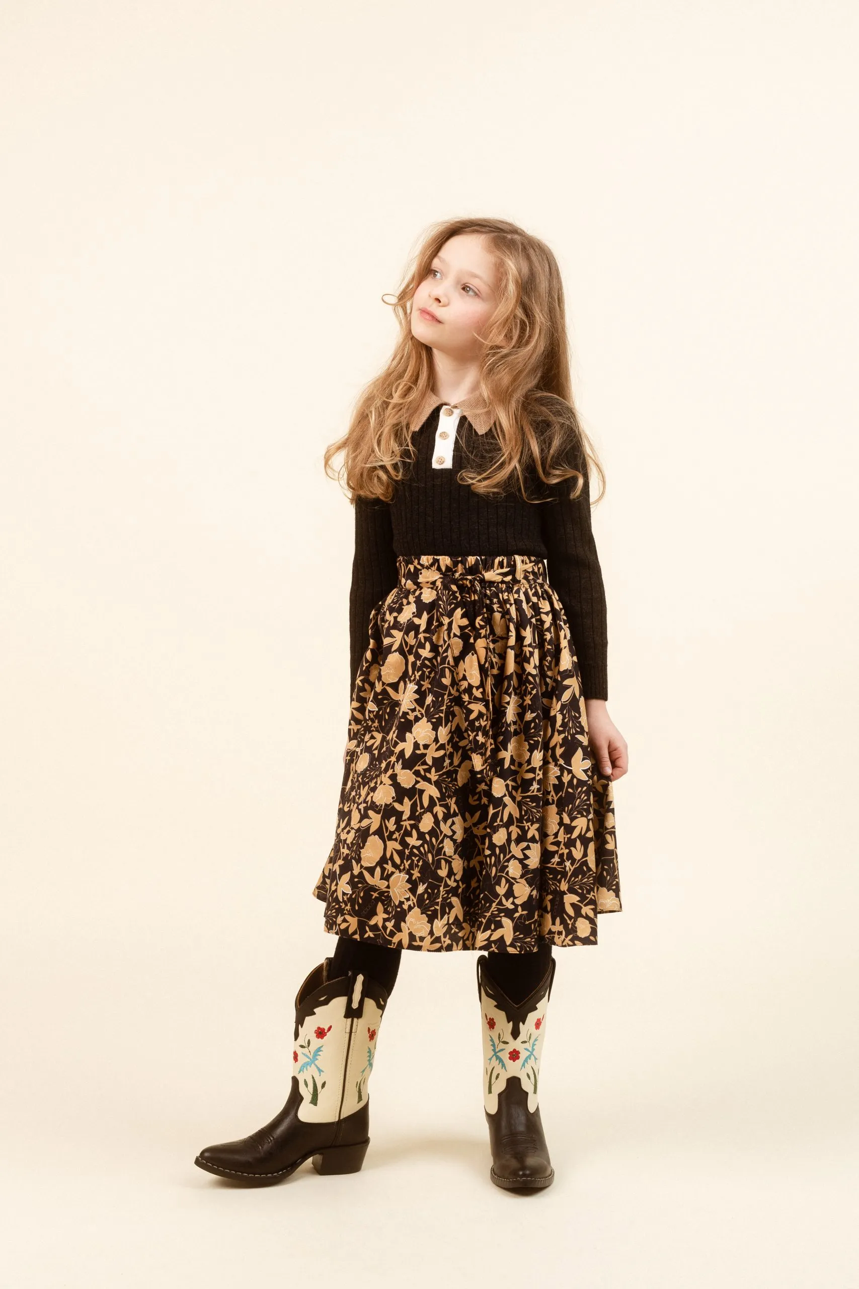 Cotton Skirt Snowbell Black