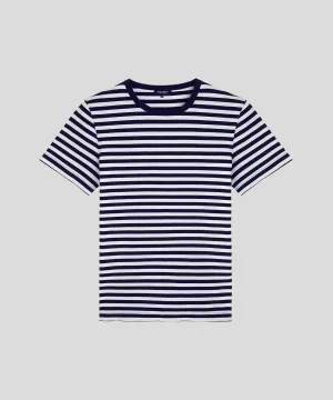 Crew Neck T-Shirt Eyelet Edition: Navy/White