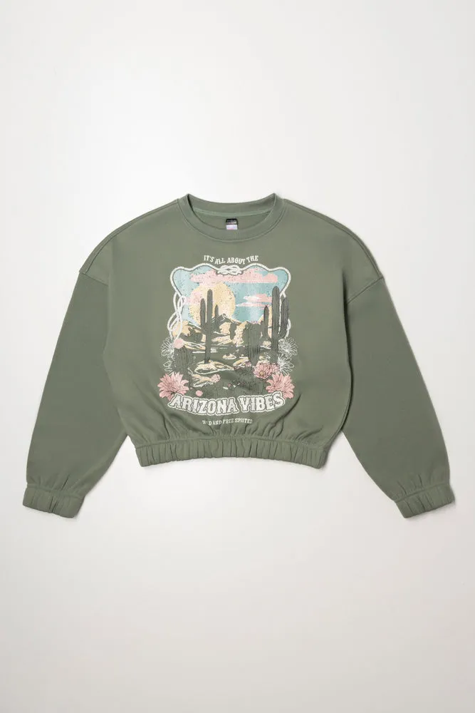 Crew Neck Tracktop Green