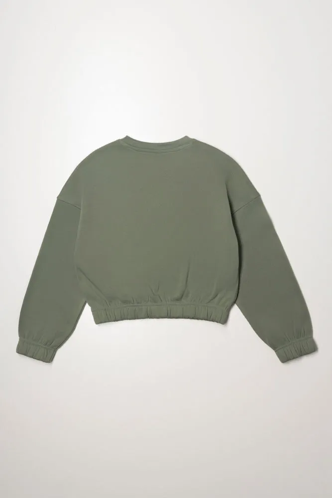Crew Neck Tracktop Green