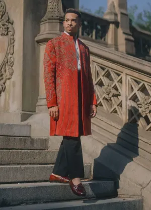 Crimson lake contemporary jacket set