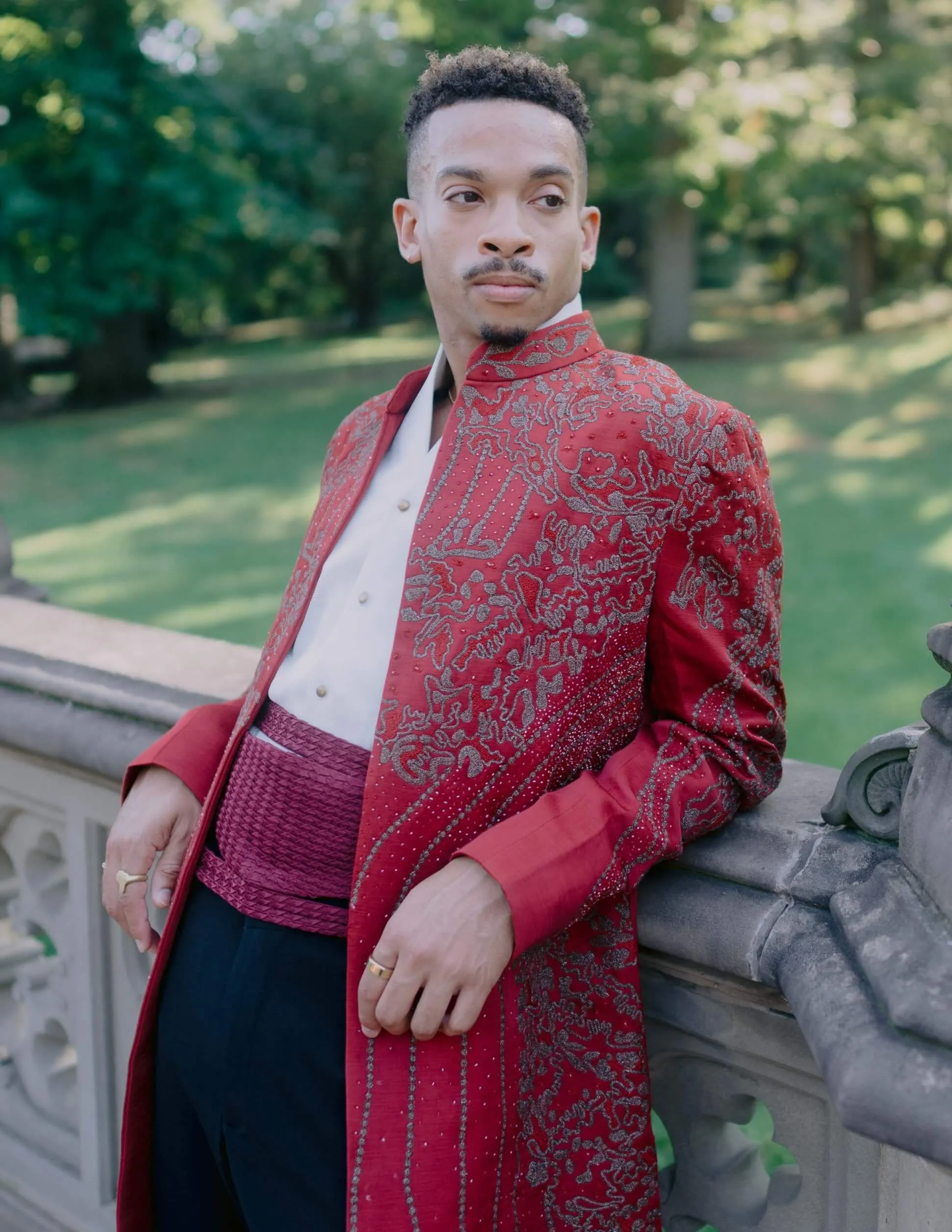 Crimson lake contemporary jacket set