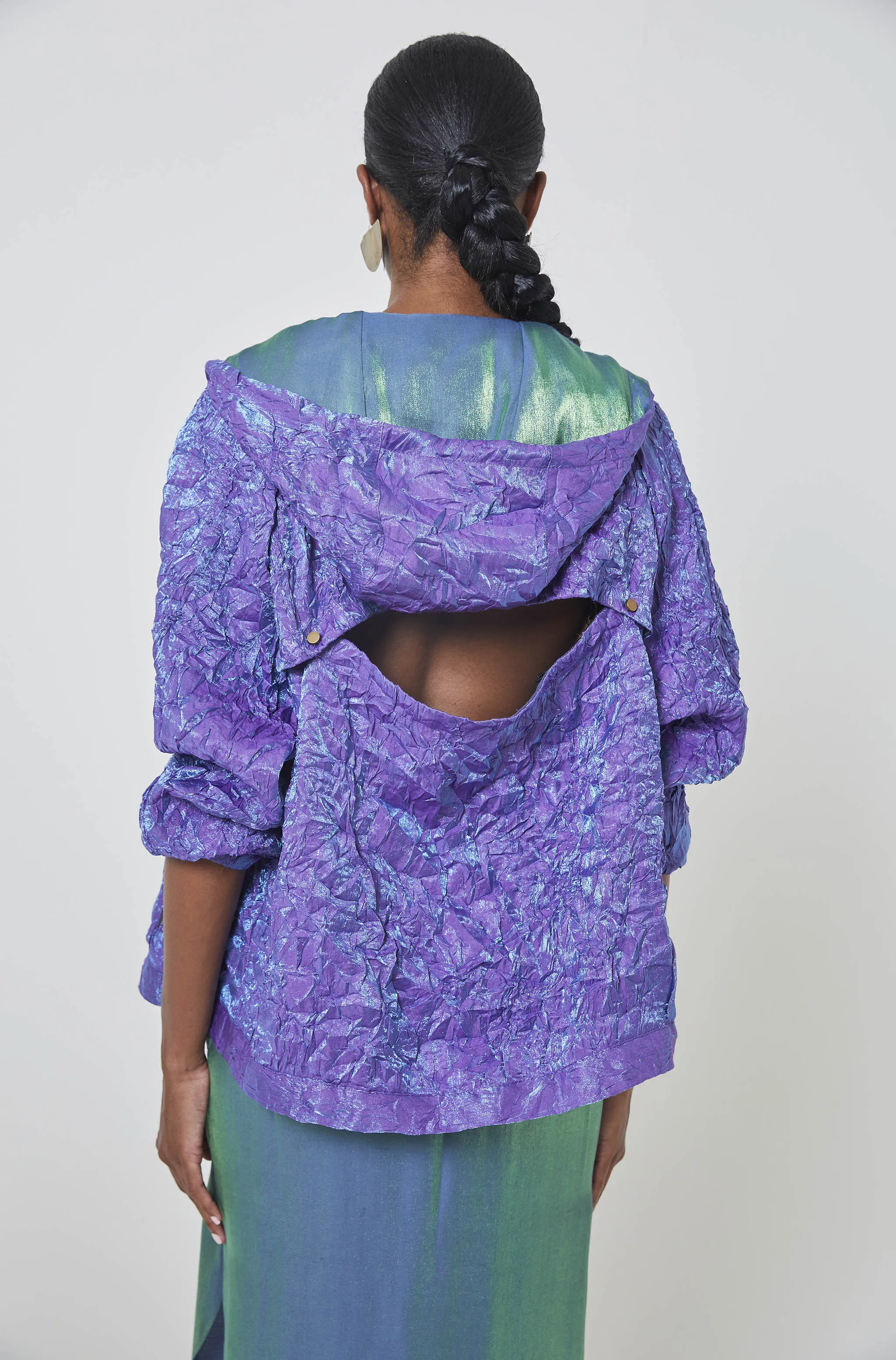 Crushed Iridescent Reversible Hoodie - Made To Order