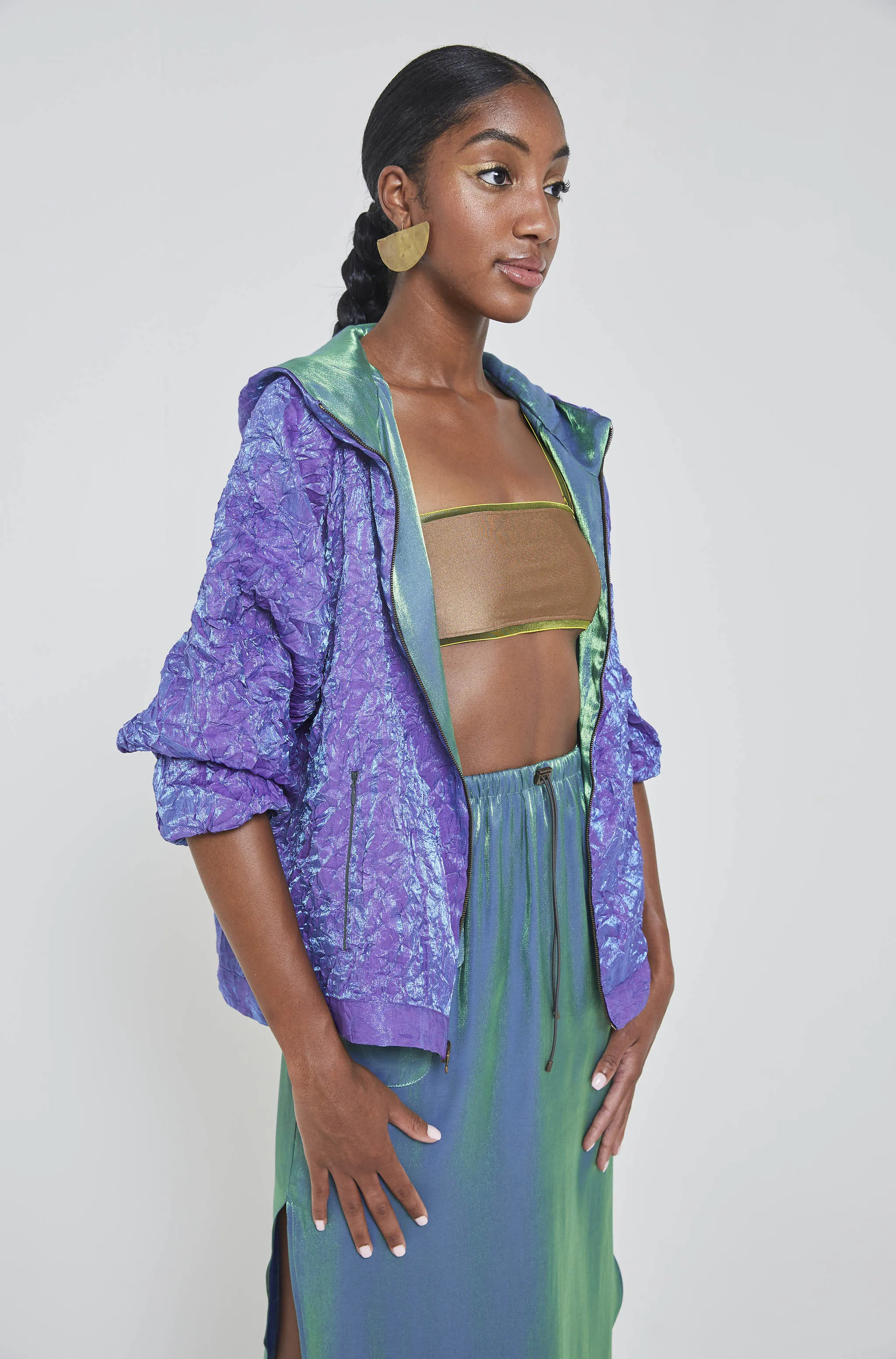 Crushed Iridescent Reversible Hoodie - Made To Order