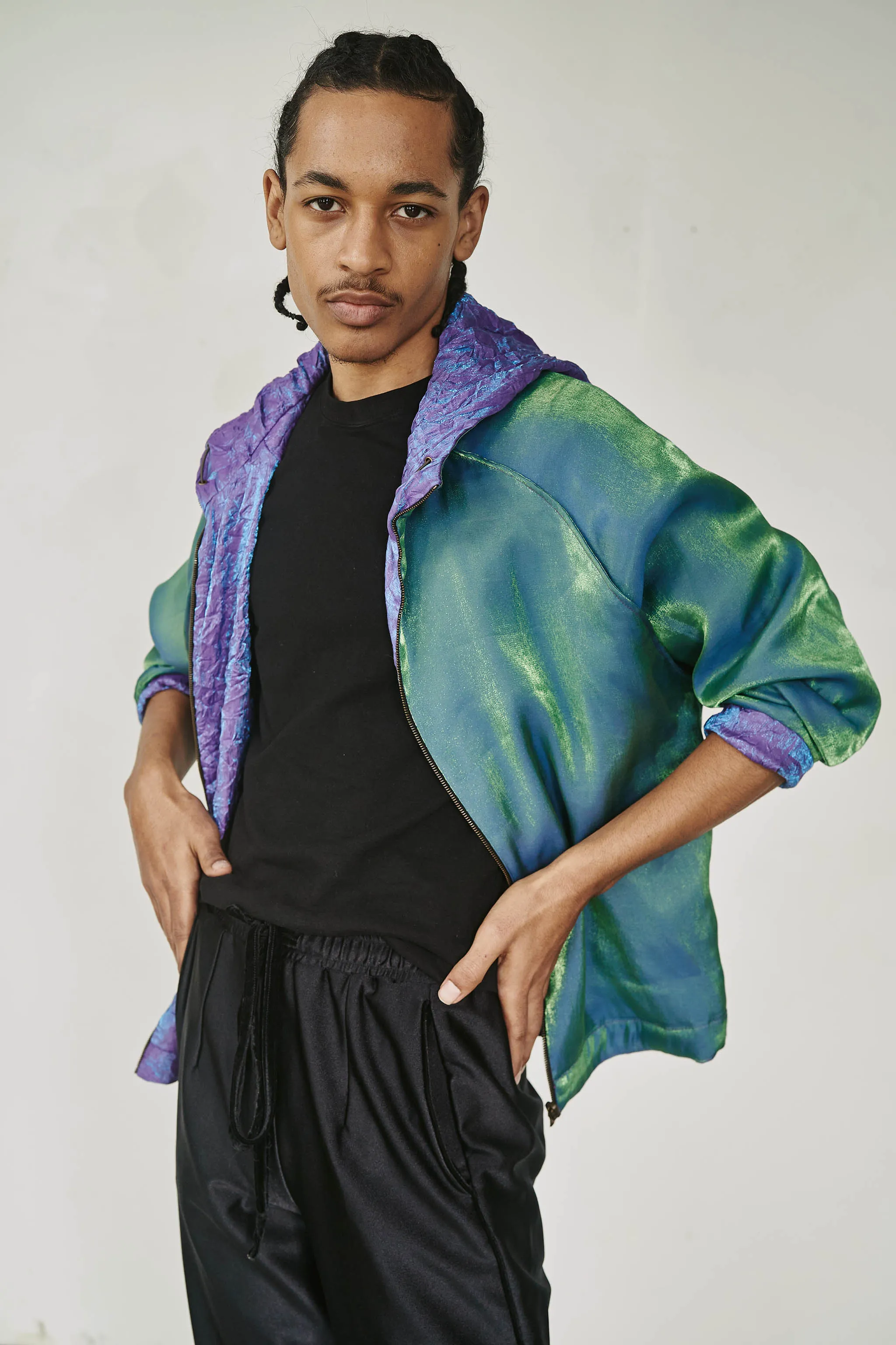 Crushed Iridescent Reversible Hoodie - Made To Order