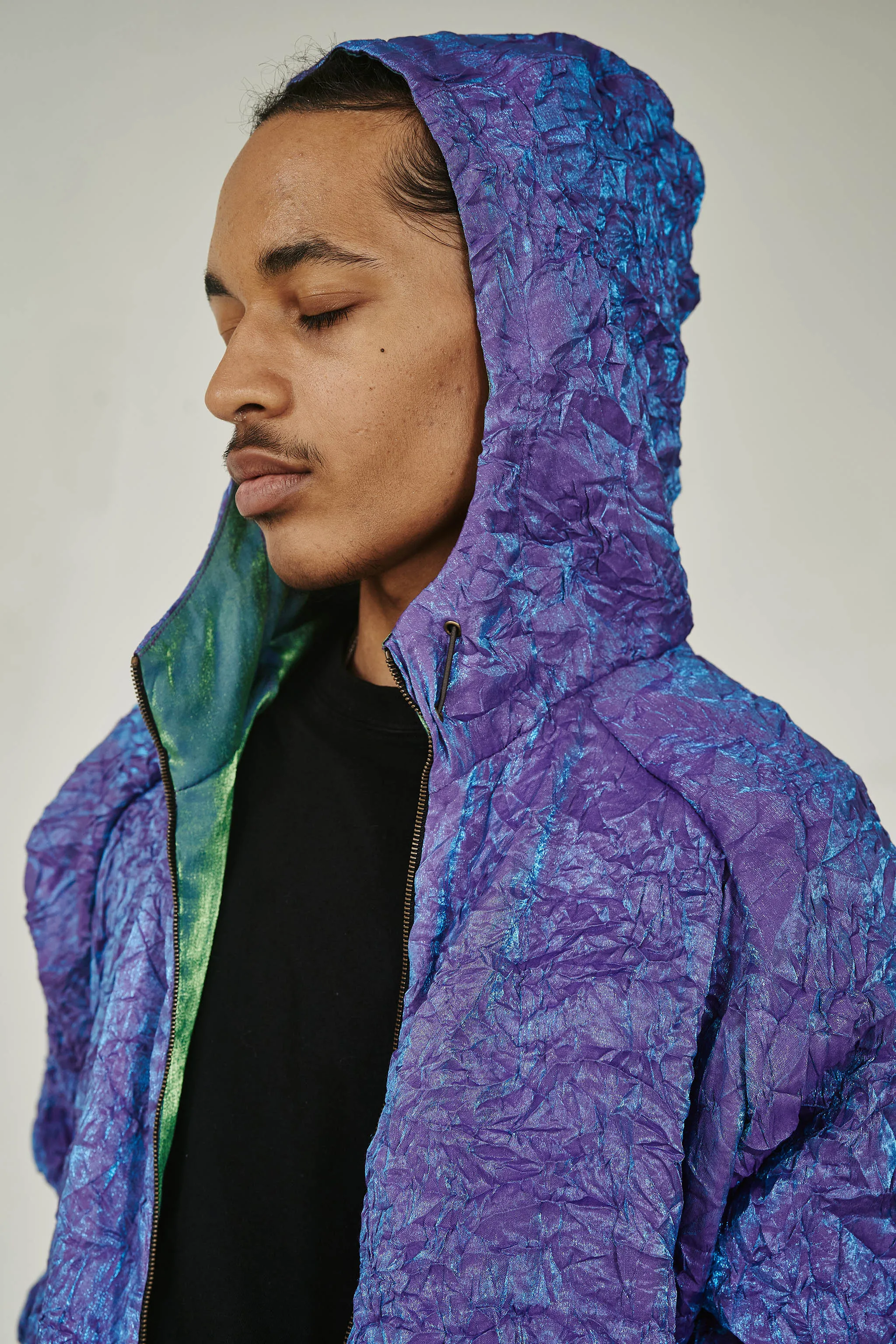 Crushed Iridescent Reversible Hoodie - Made To Order
