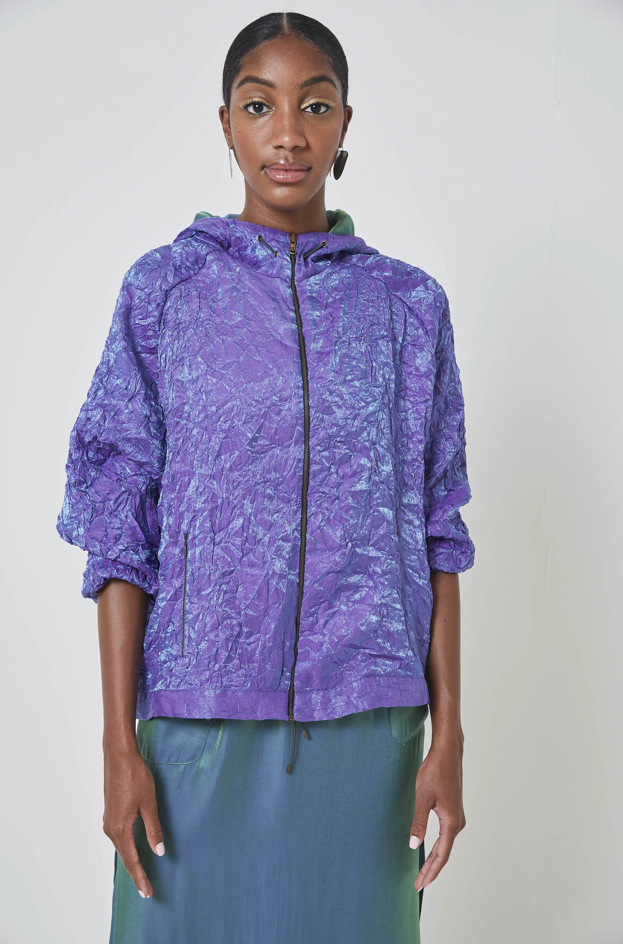 Crushed Iridescent Reversible Hoodie - Made To Order