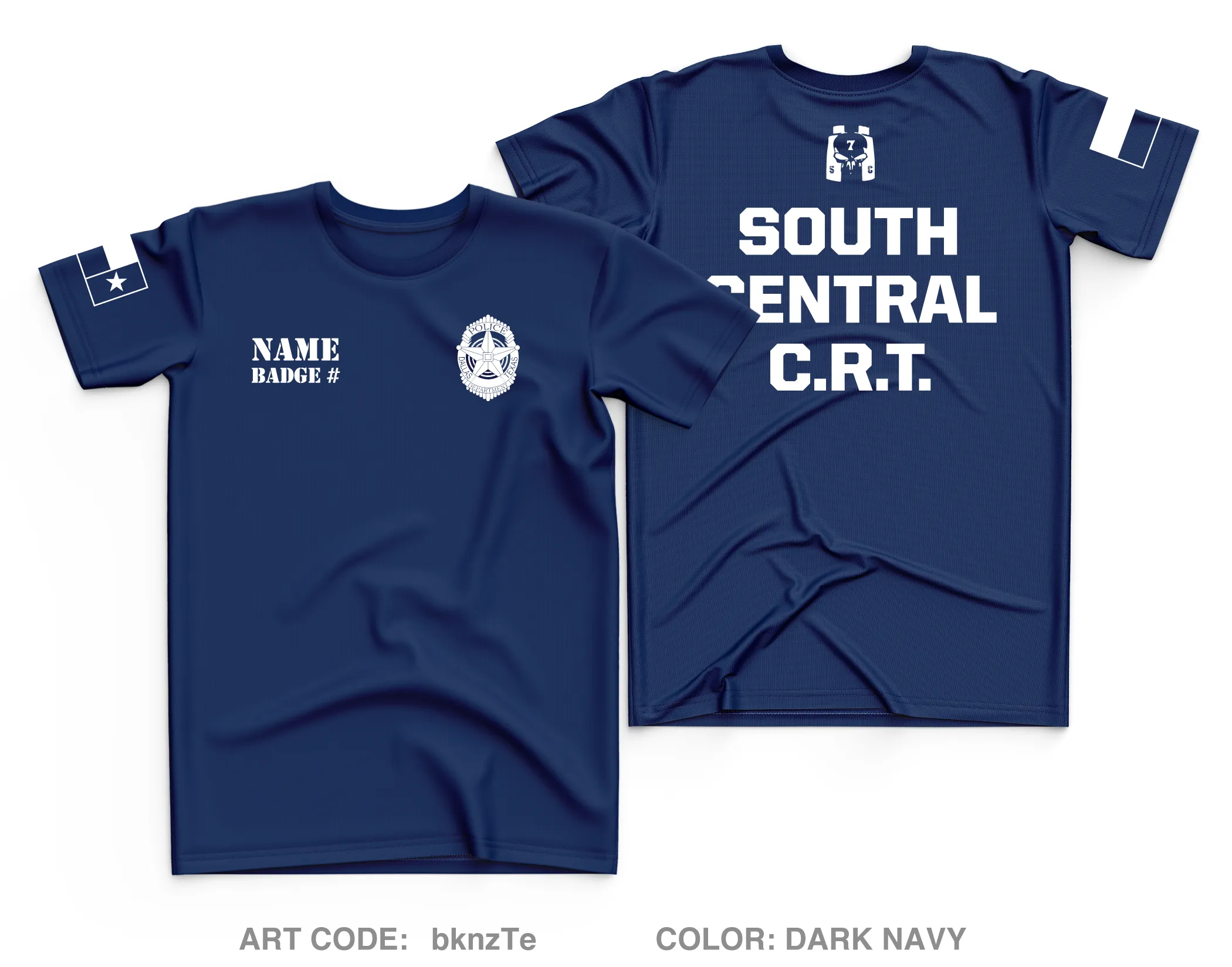 CUSTOM Dallas PD Store 1 Core Men's SS Performance Tee - bknzTe