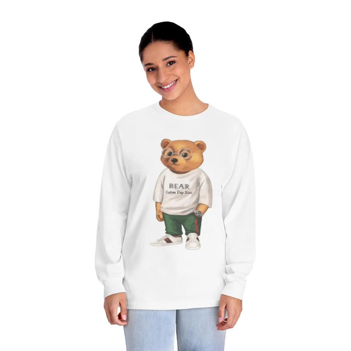 Custom Drip Classic Long Sleeve Bear T-Shirt