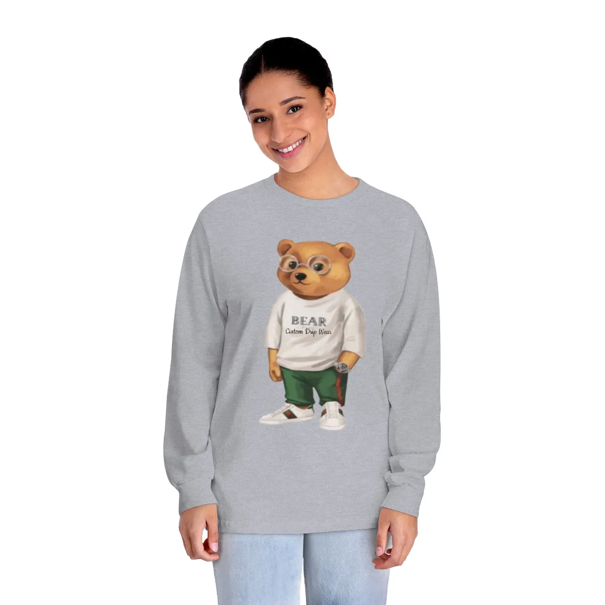 Custom Drip Classic Long Sleeve Bear T-Shirt