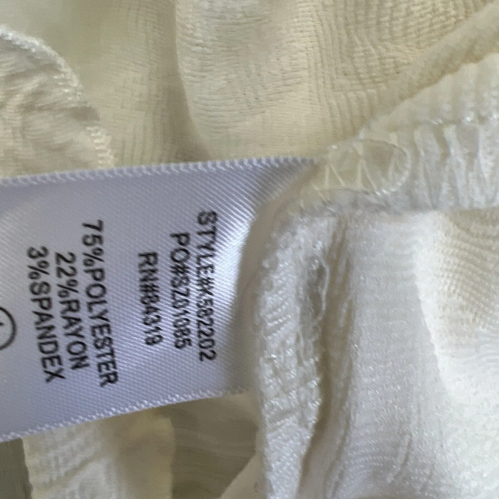 Cyrus Womens Off-White Textured Pattern T-Shirt Size Large