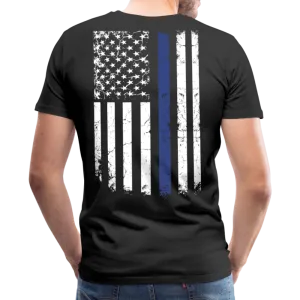 Daddy Husband Protector Hero Blue Line Flag Men's Premium T-Shirt (CK1873)