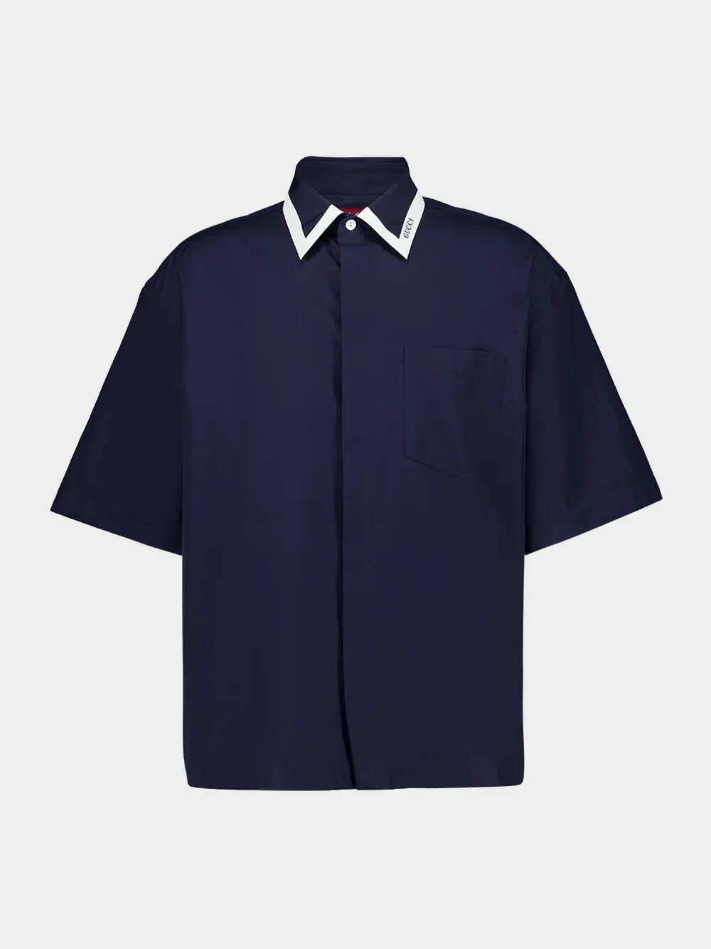 Dark Blue Heavy Poplin Cotton Shirt