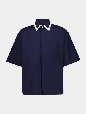 Dark Blue Heavy Poplin Cotton Shirt