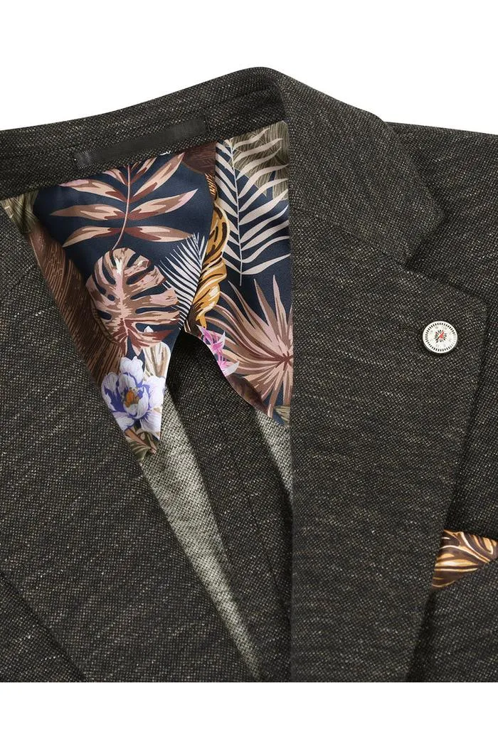 Dark Brown Textured Sports Jacket
