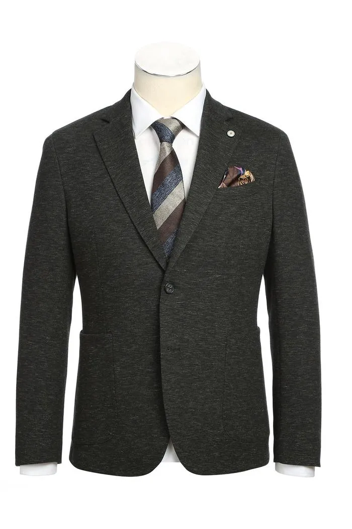 Dark Brown Textured Sports Jacket