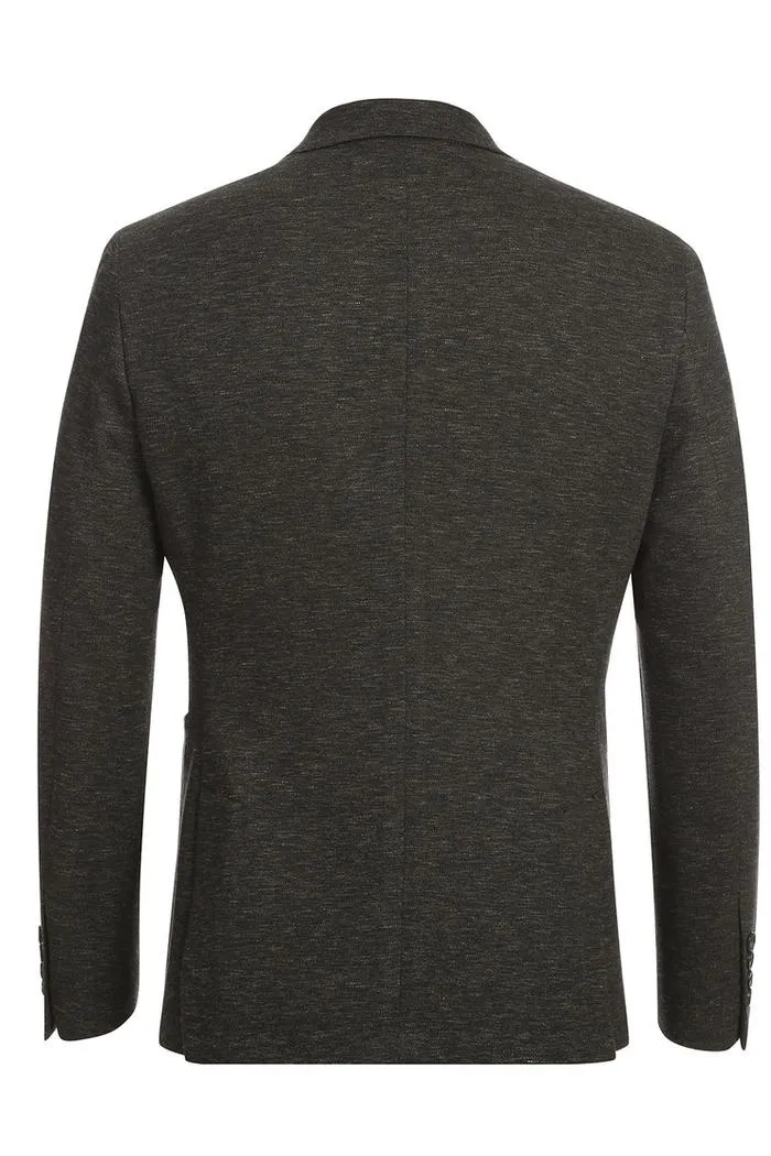 Dark Brown Textured Sports Jacket