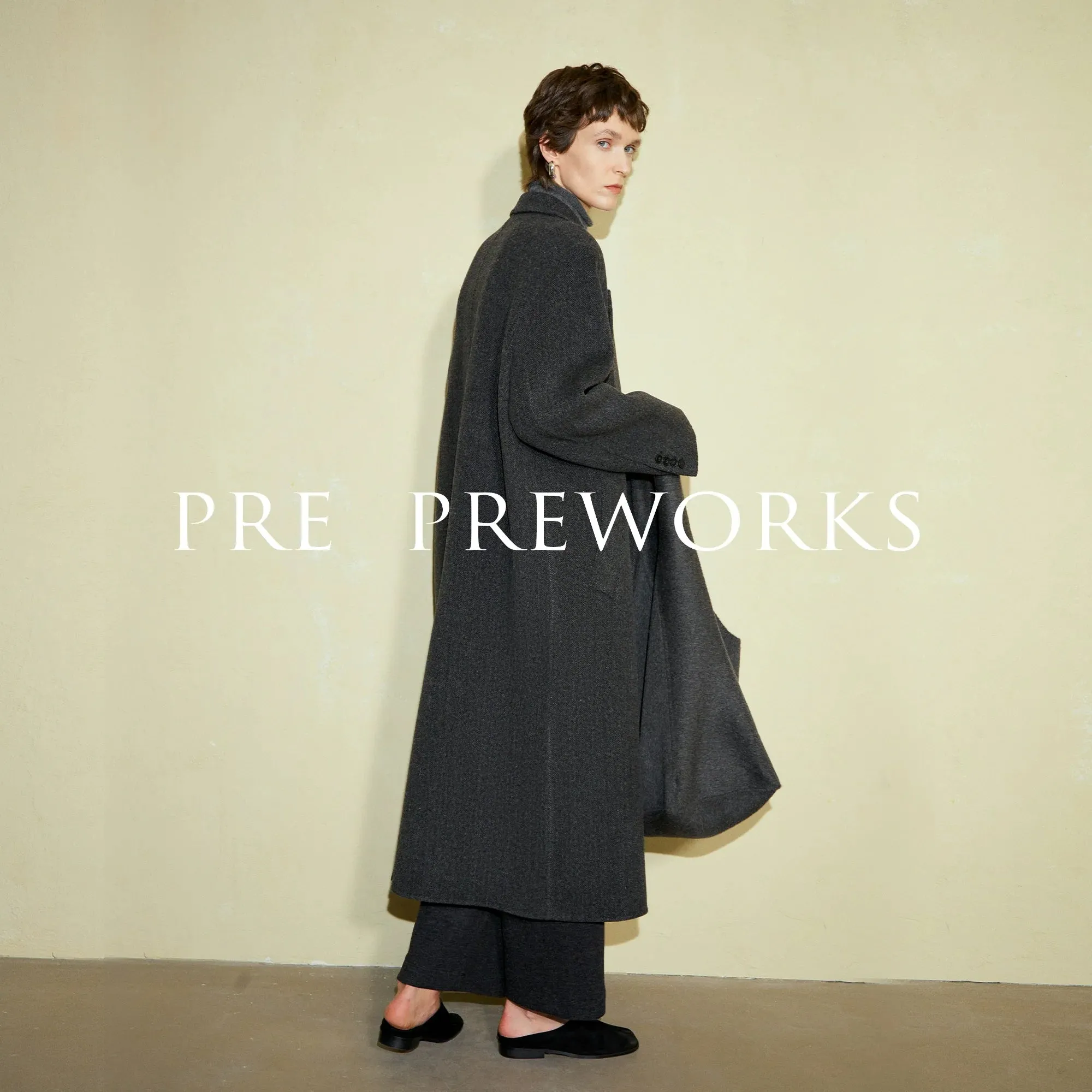 Dark Gray Double-Breasted Wool Coat