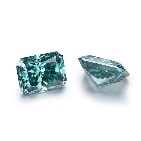 Dark Green Radiant Cut Loose Moissanite VVS1