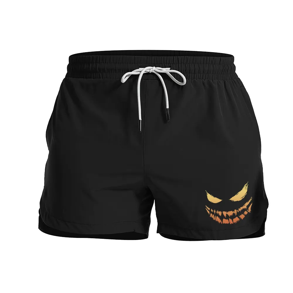 Devil Smiley Graphic Shorts