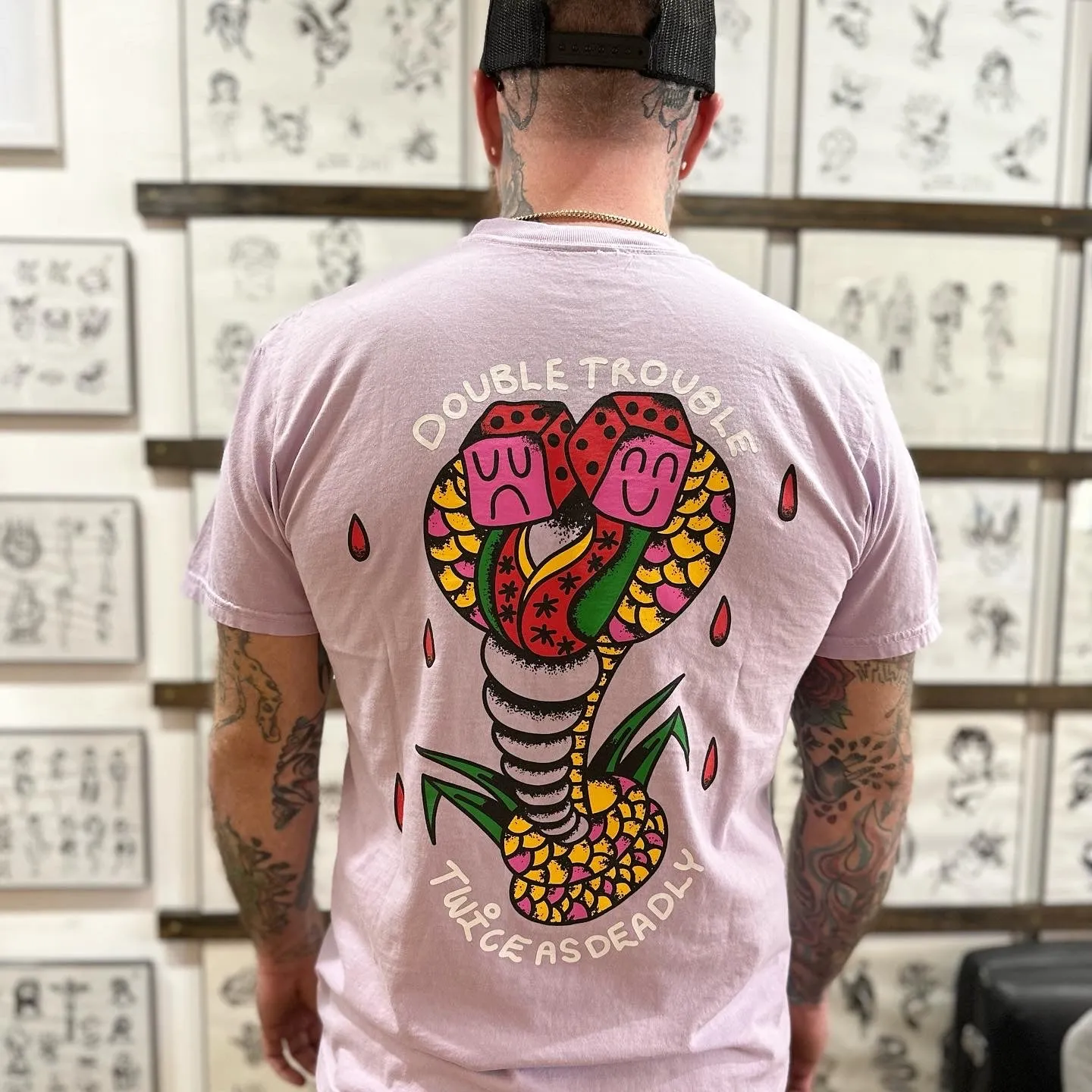 DOUBLE TROUBLE SNAKE SHIRT - ORCHID