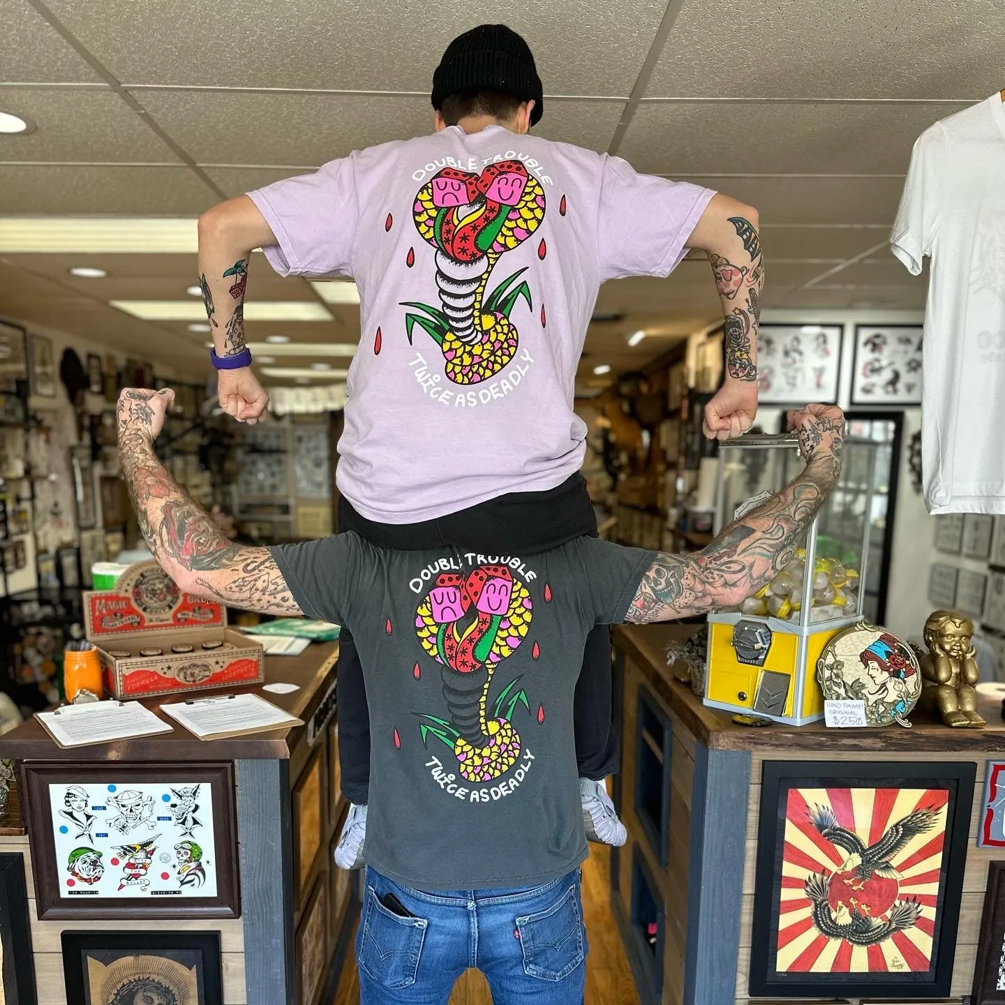 DOUBLE TROUBLE SNAKE SHIRT - ORCHID