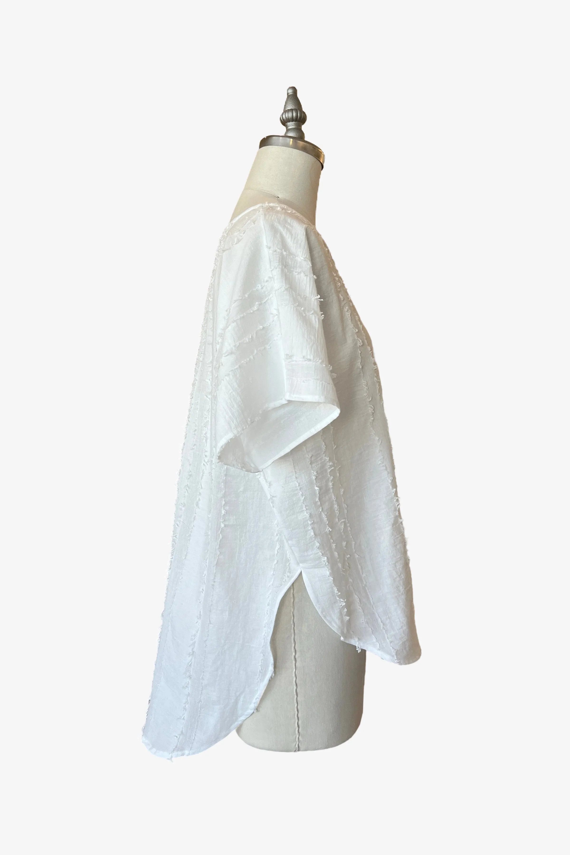Easy Tee | Textured White Stripe