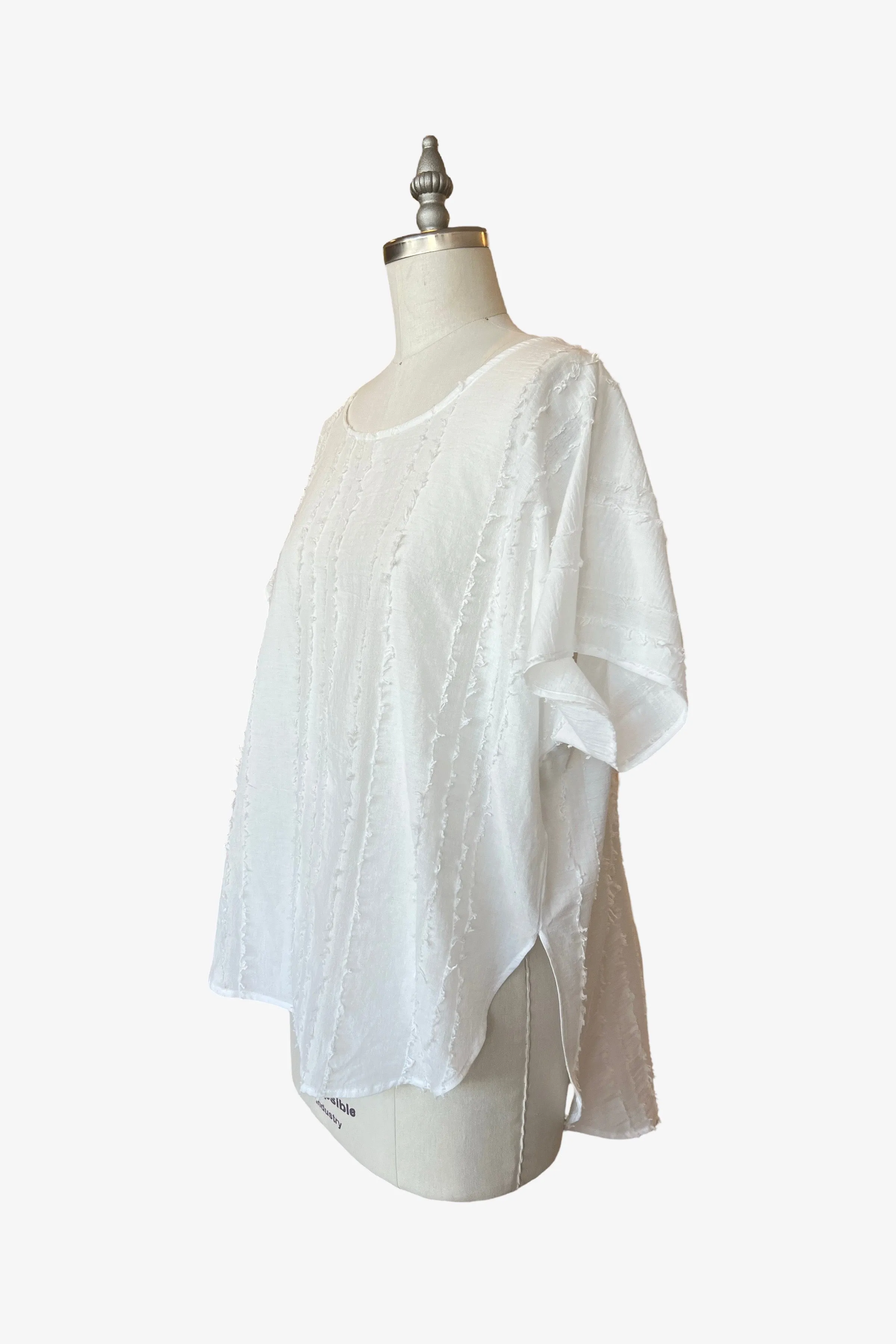 Easy Tee | Textured White Stripe