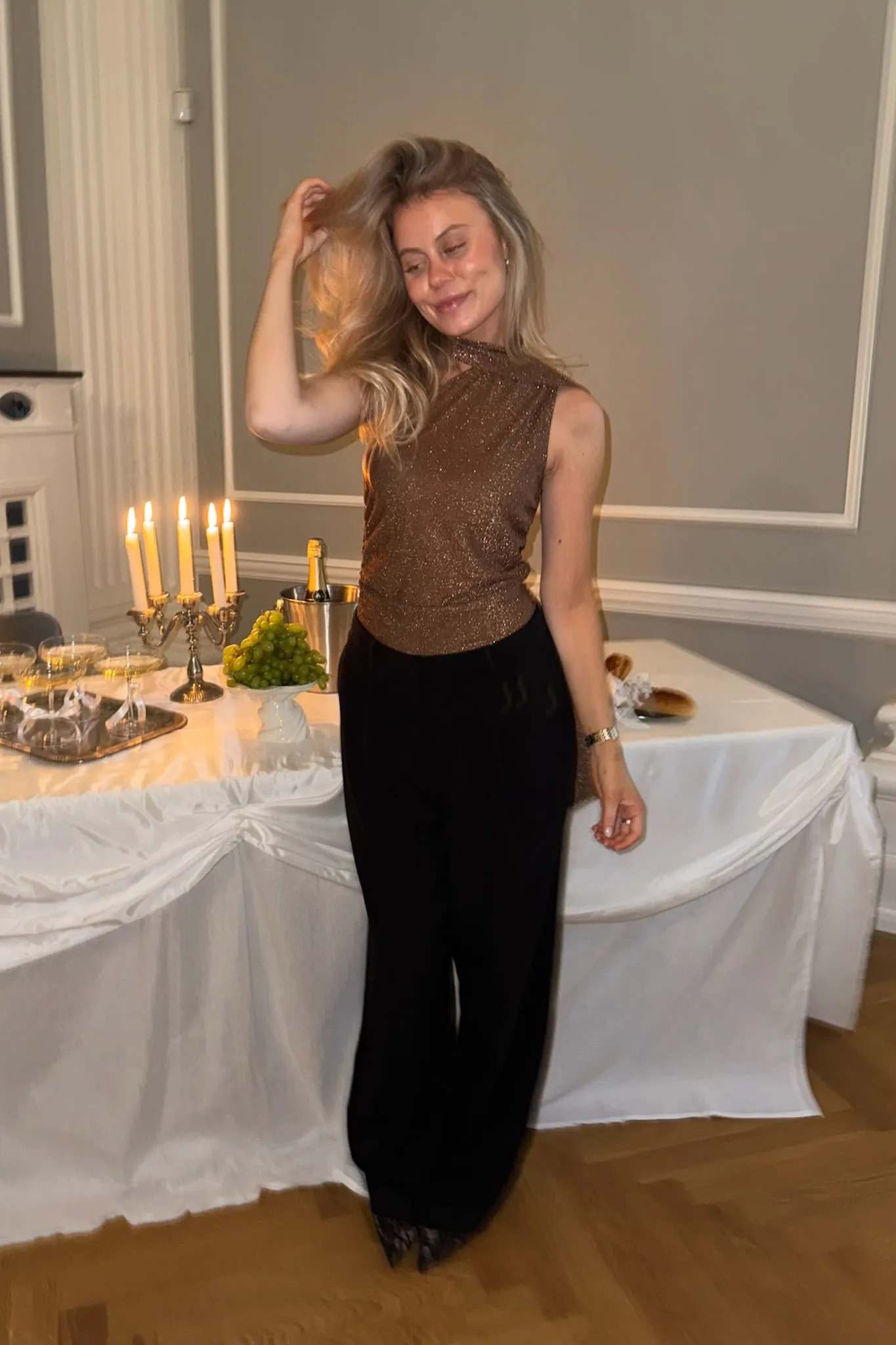 EllieIC Top - Brun Glitter