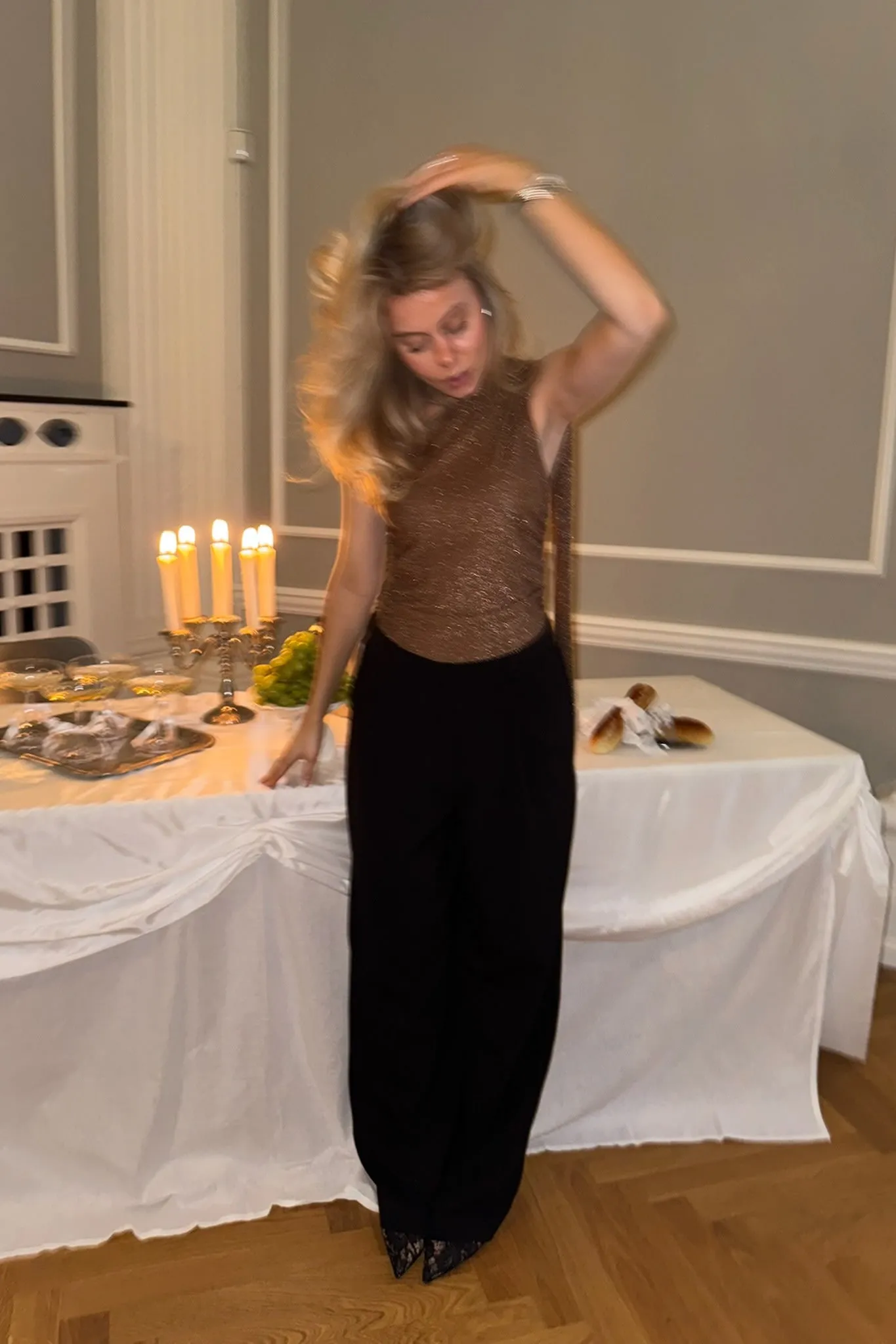 EllieIC Top - Brun Glitter