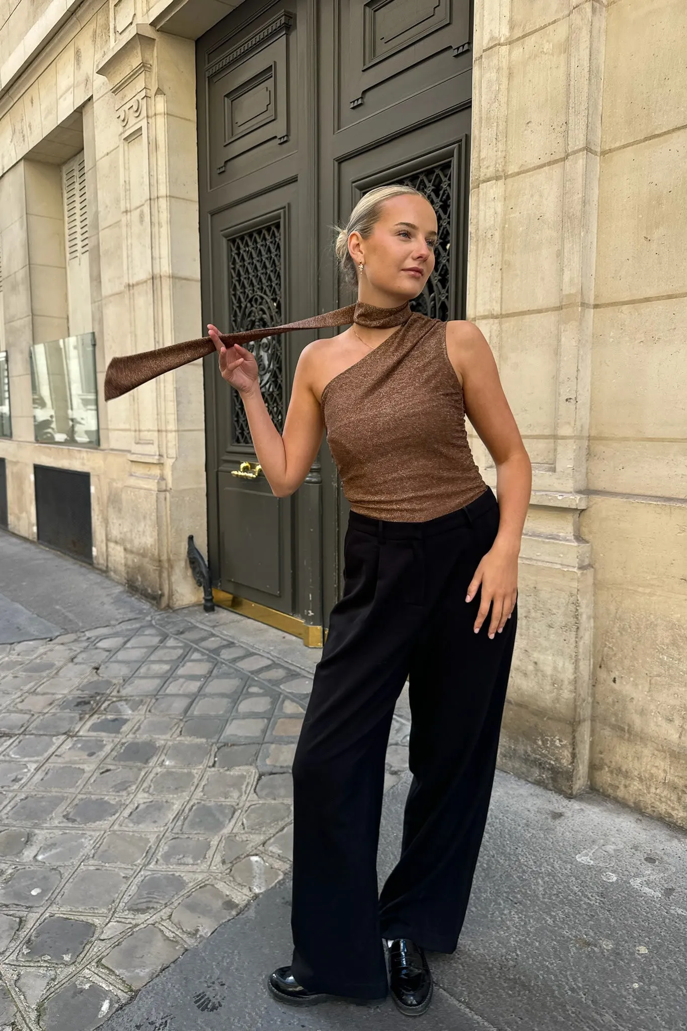 EllieIC Top - Brun Glitter