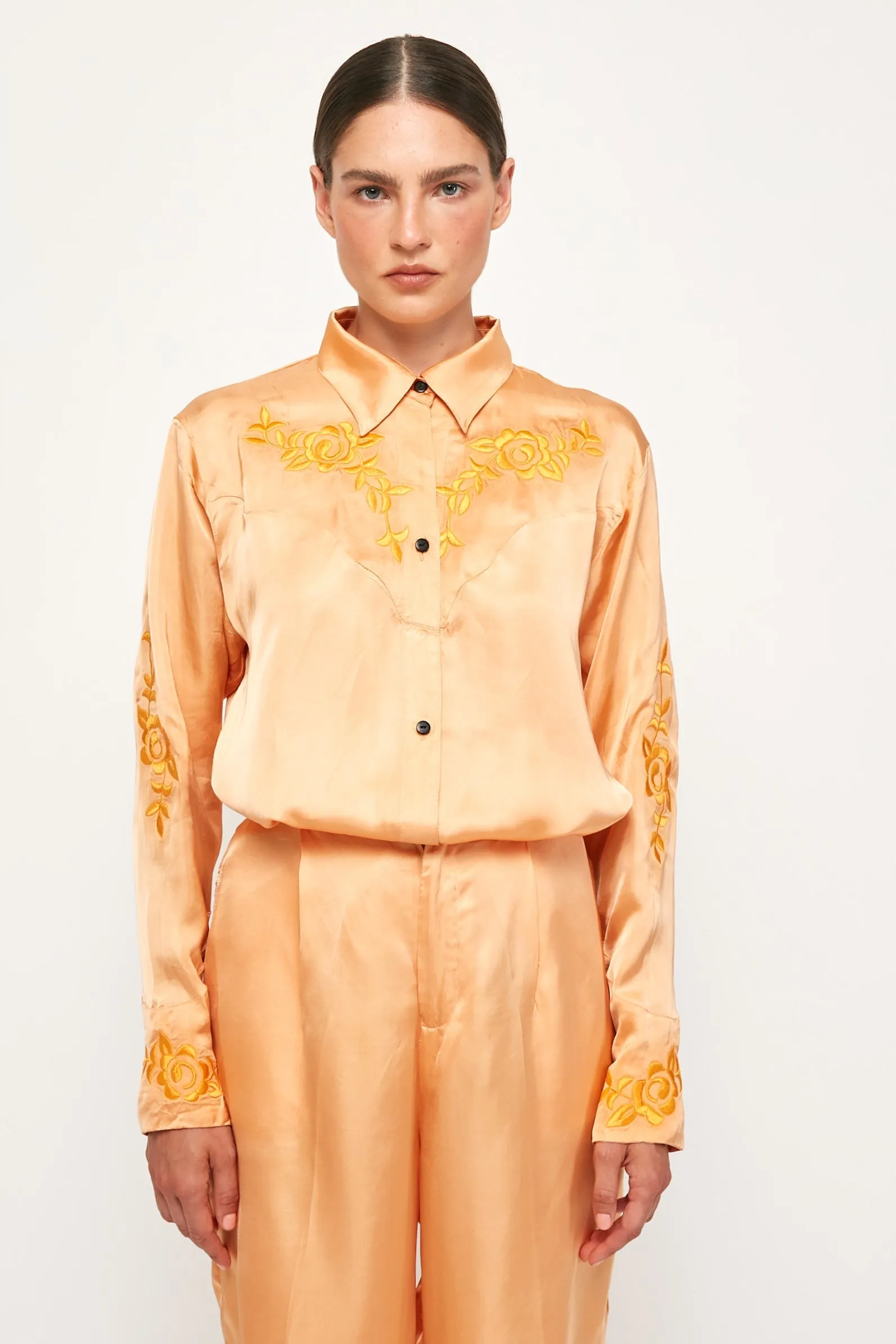 Embroidered Long Sleeve Shirt | Long Short