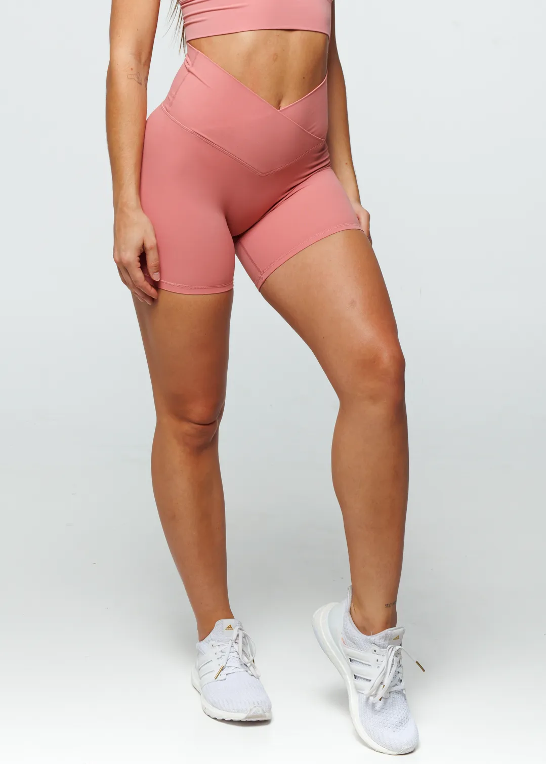 Essence Cross Shorts - Coral Pink