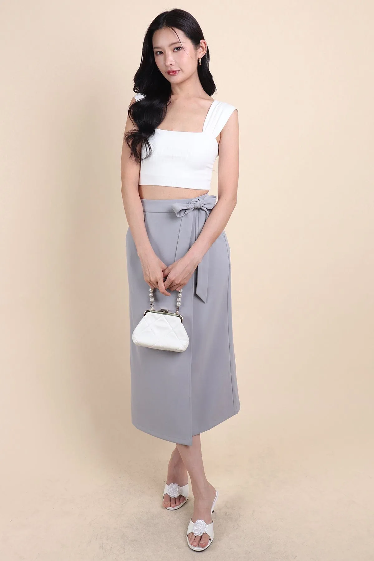 EUSTON MIDAXI SKIRT IN BLUE GREY