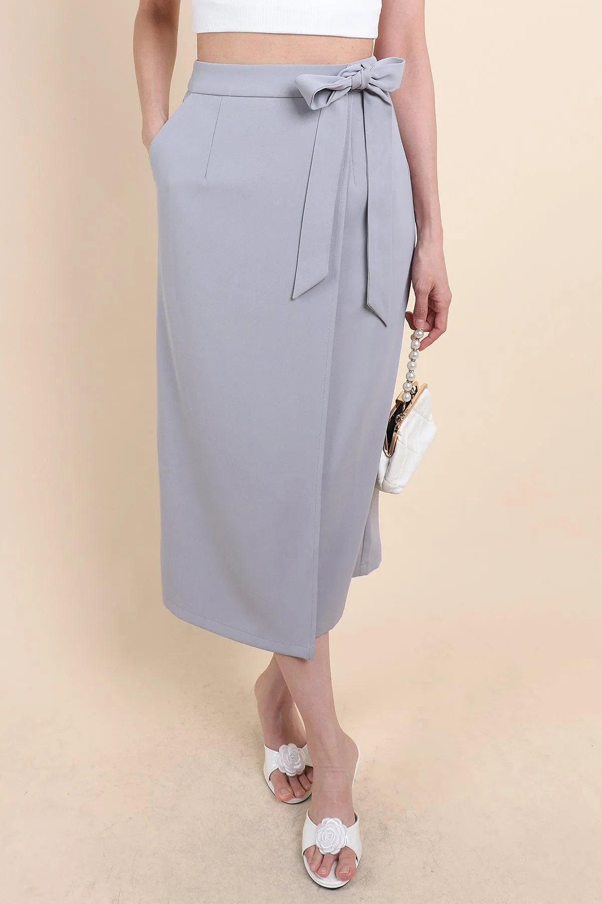 EUSTON MIDAXI SKIRT IN BLUE GREY