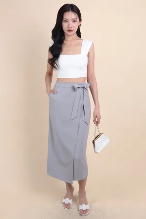 EUSTON MIDAXI SKIRT IN BLUE GREY