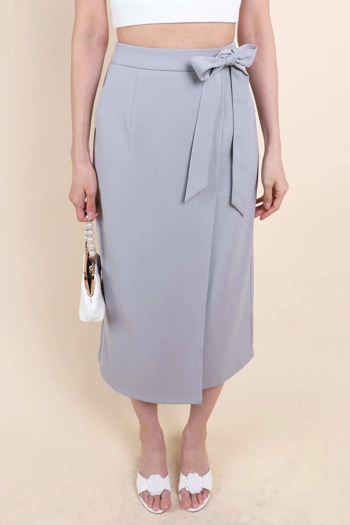 EUSTON MIDAXI SKIRT IN BLUE GREY