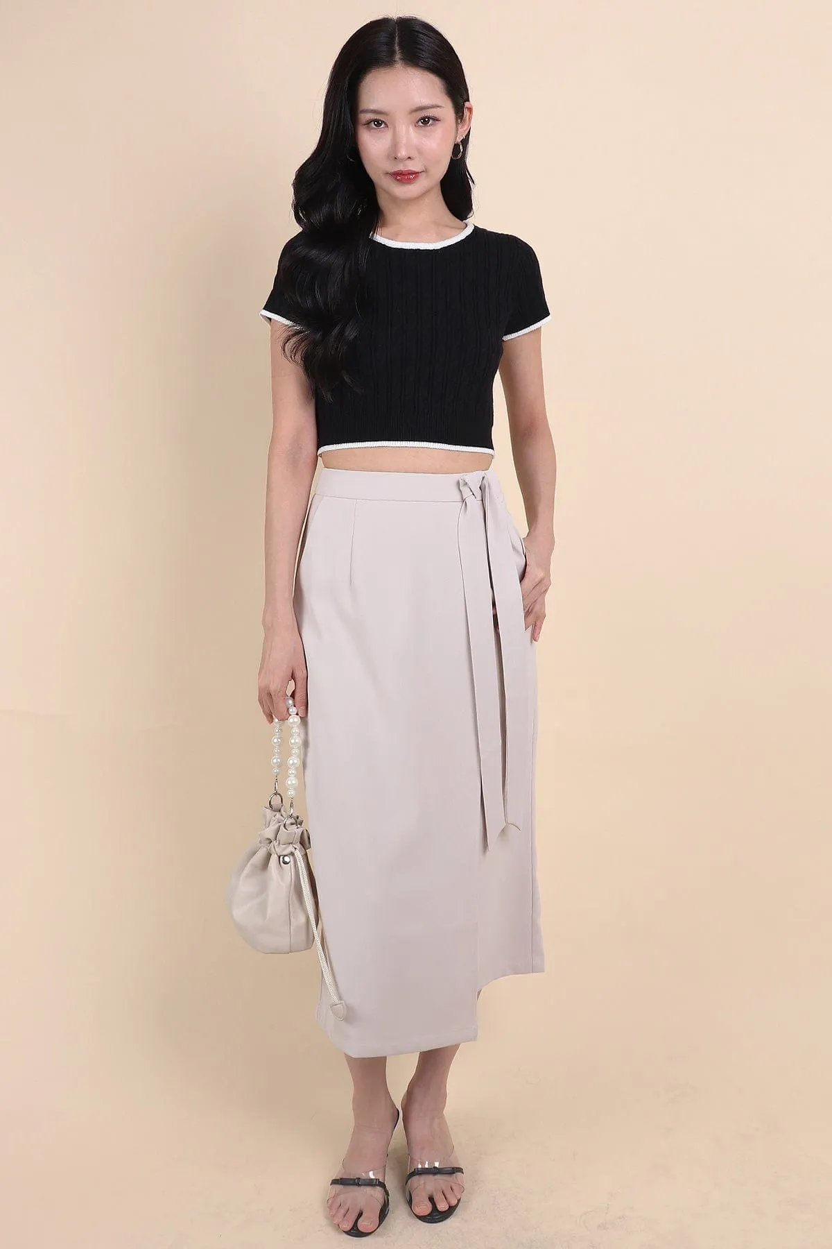 EUSTON MIDAXI SKIRT IN KHAKI