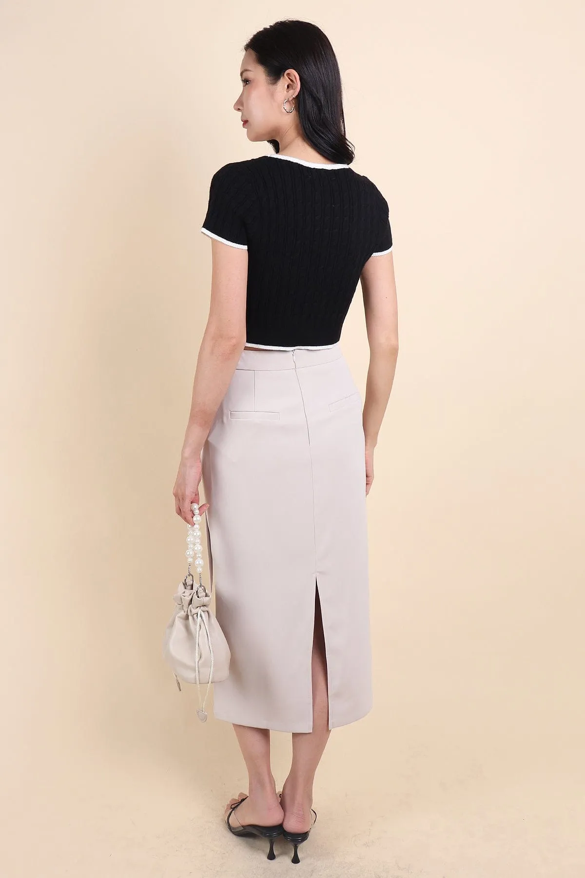 EUSTON MIDAXI SKIRT IN KHAKI