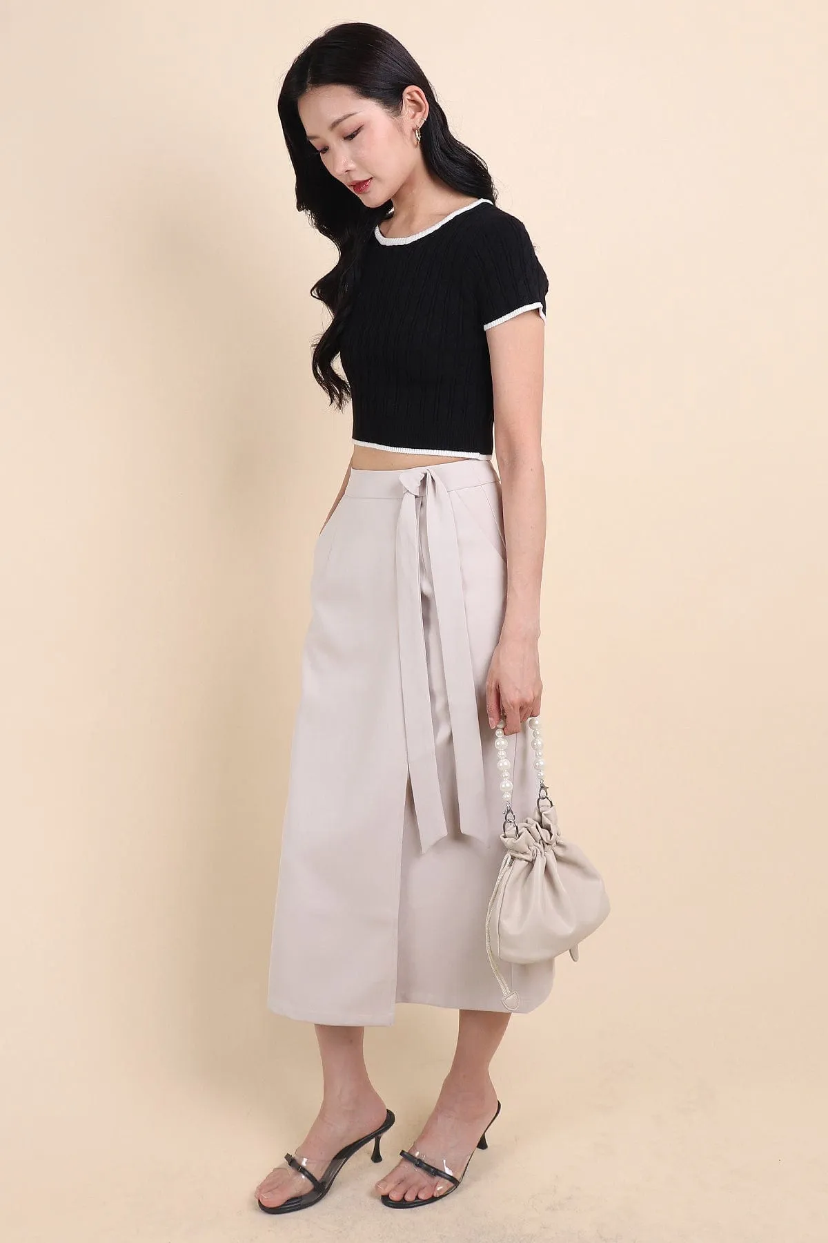 EUSTON MIDAXI SKIRT IN KHAKI