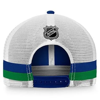 Fanatics Fundamental Structured Trucker w/Stripes Hat - Vancouver Canucks