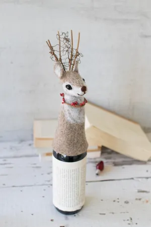 Felt Deer Christmas Wine Topper (Pack of 4)