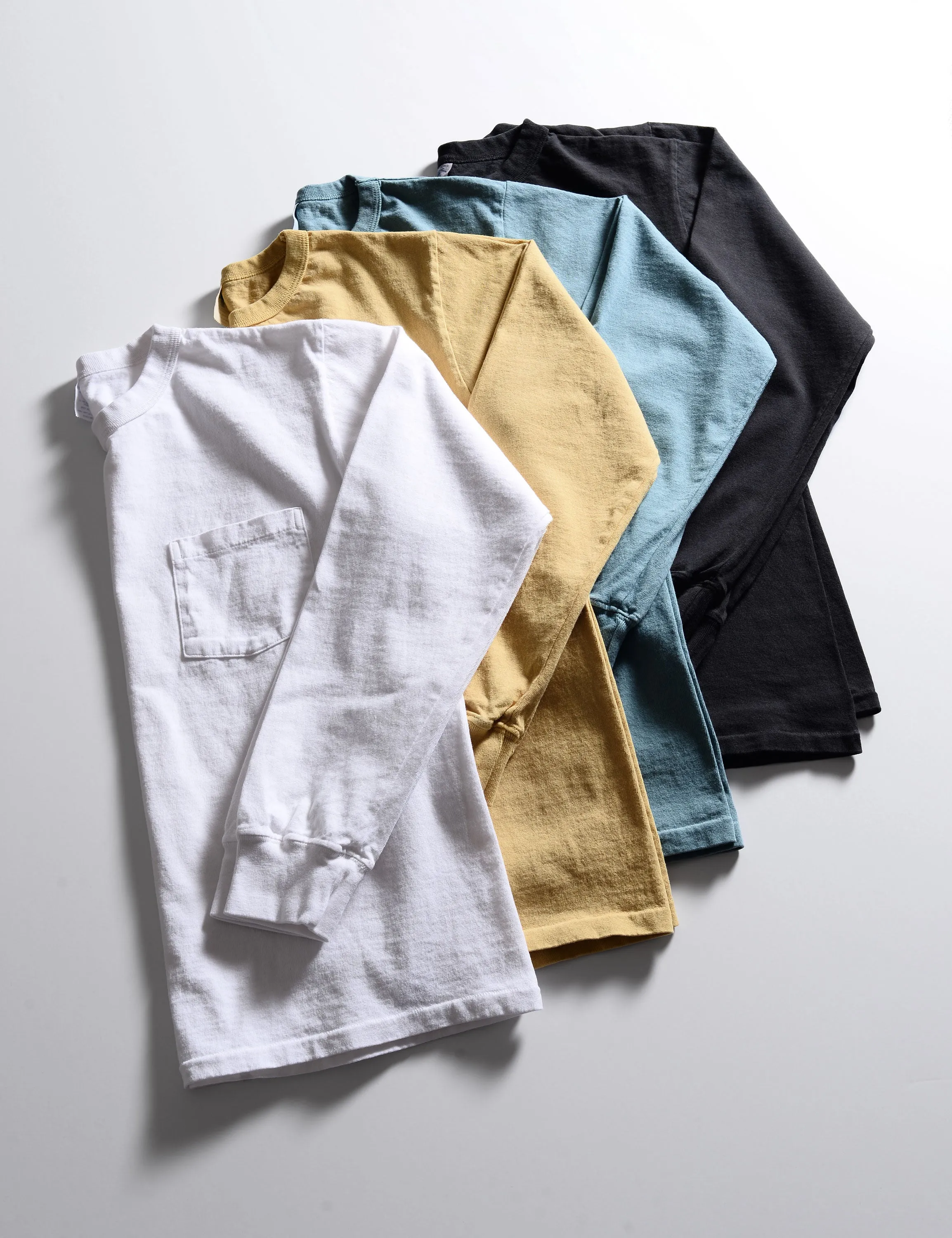 FINAL SALE: Pigment-Dyed Pocket Long Sleeve Tee in Black