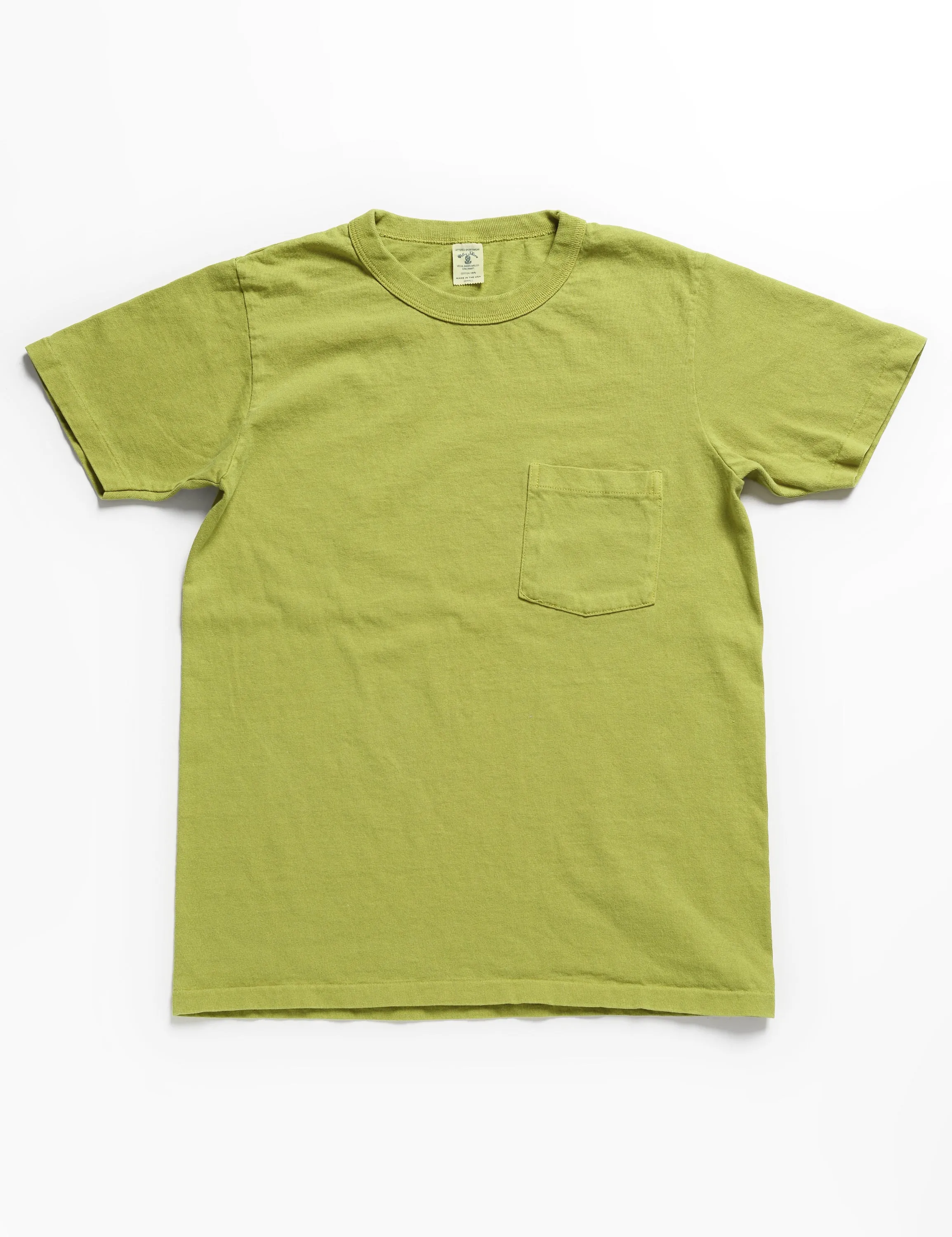 FINAL SALE: Pigment Pocket Tee in Lime