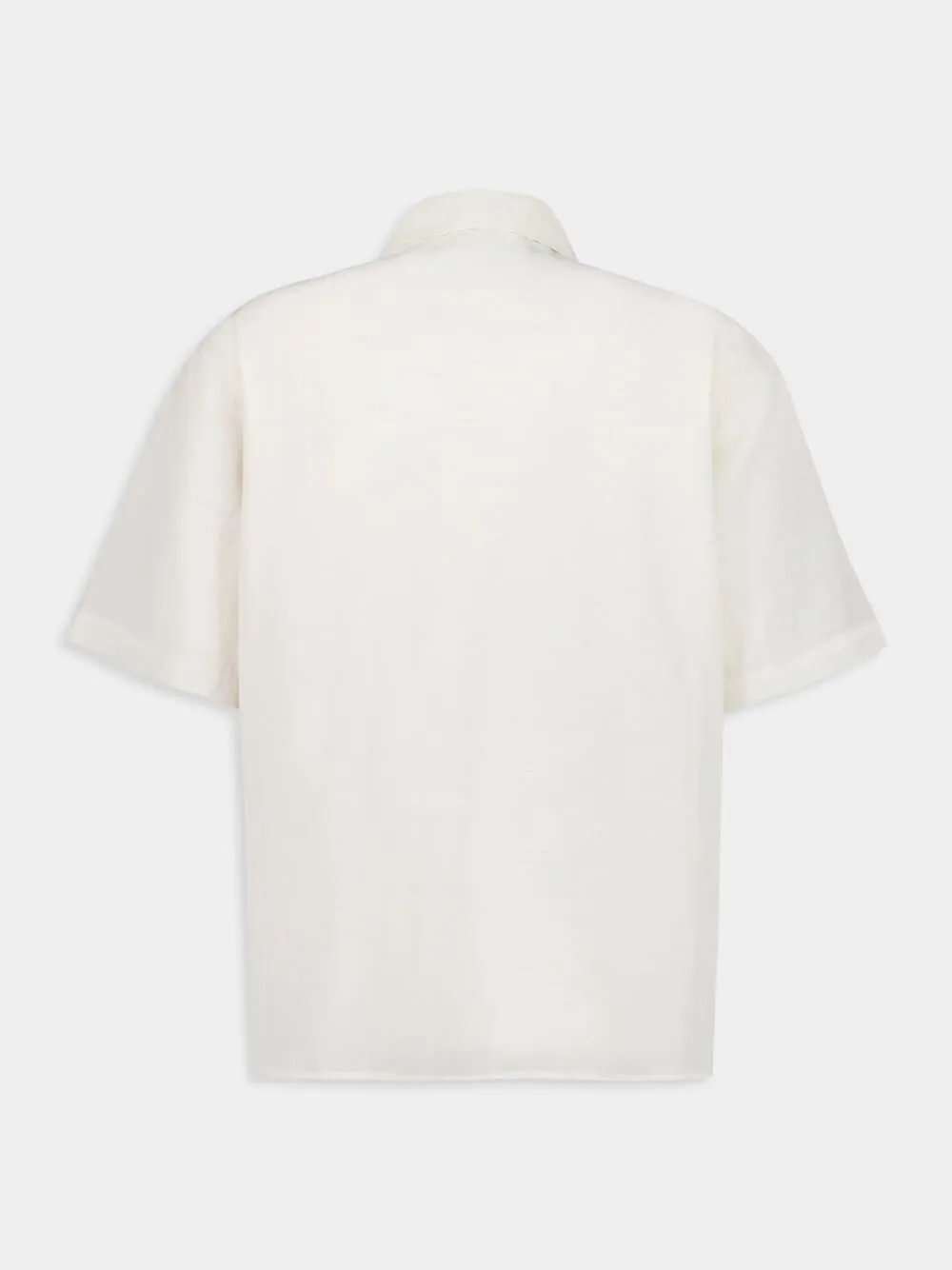 Flax and Green Reflection Embroidered Oversized Shirt