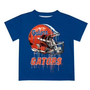 Florida Gators Dripping Football Helmet T-Shirt Blue