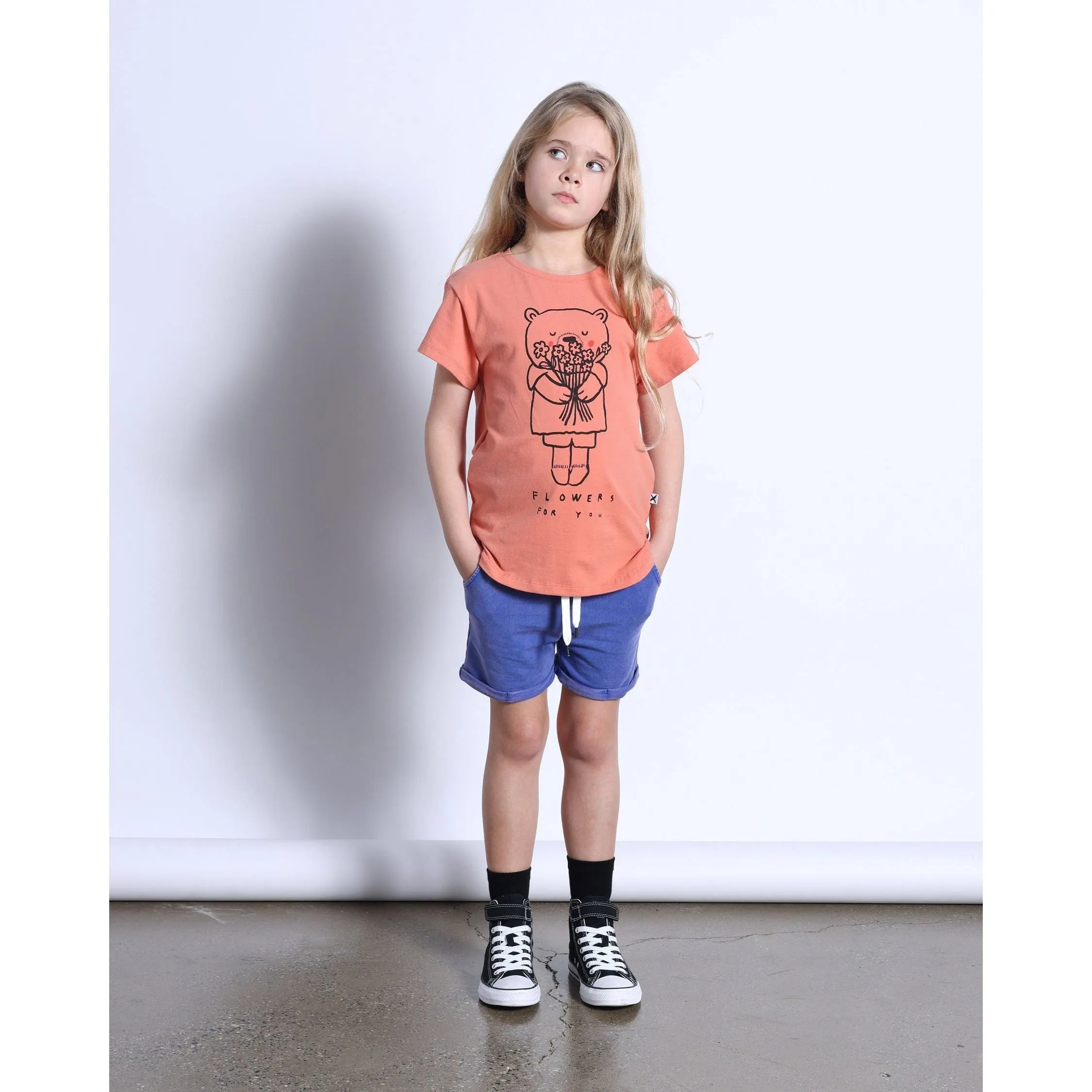 Flowers For You Tee- Apricot