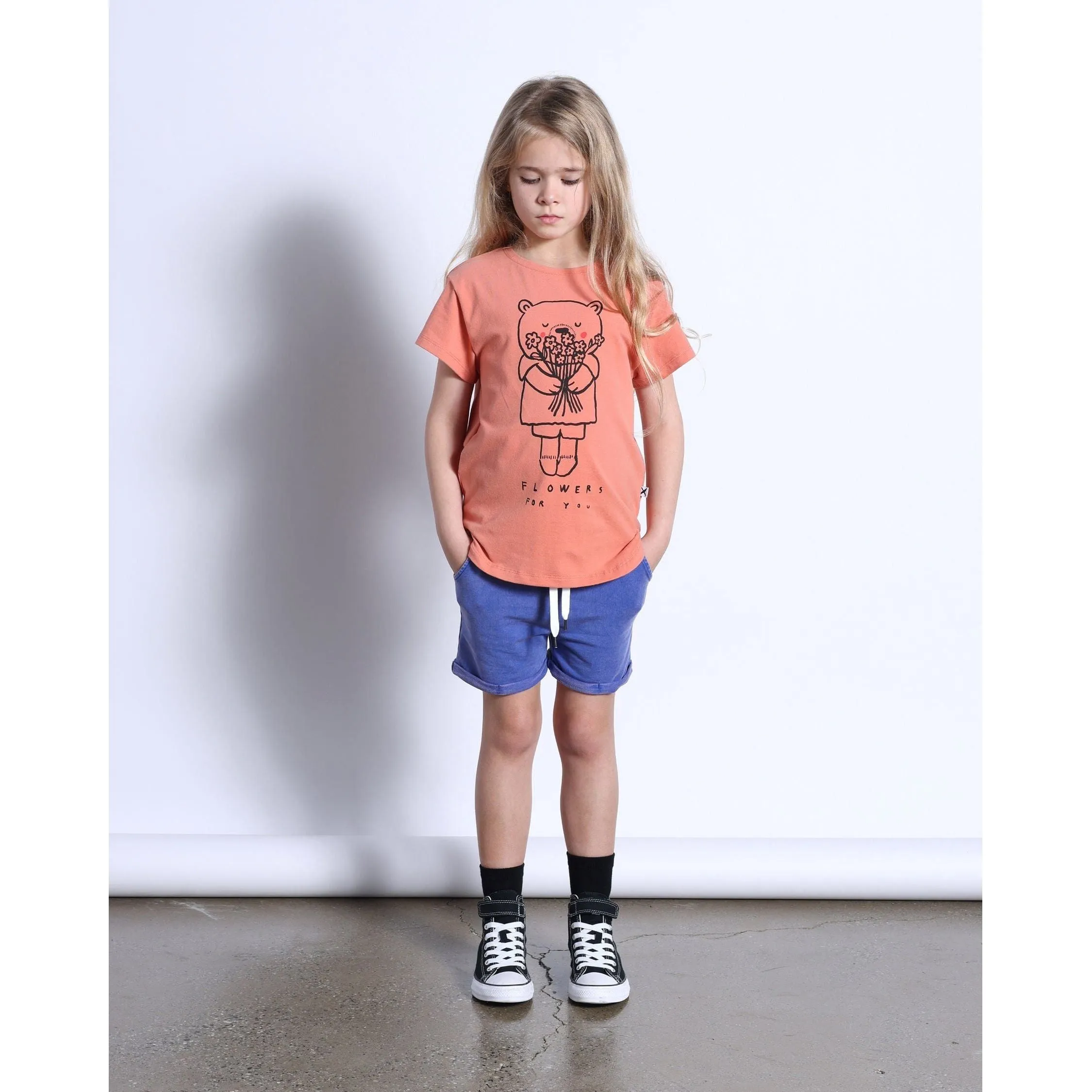 Flowers For You Tee- Apricot