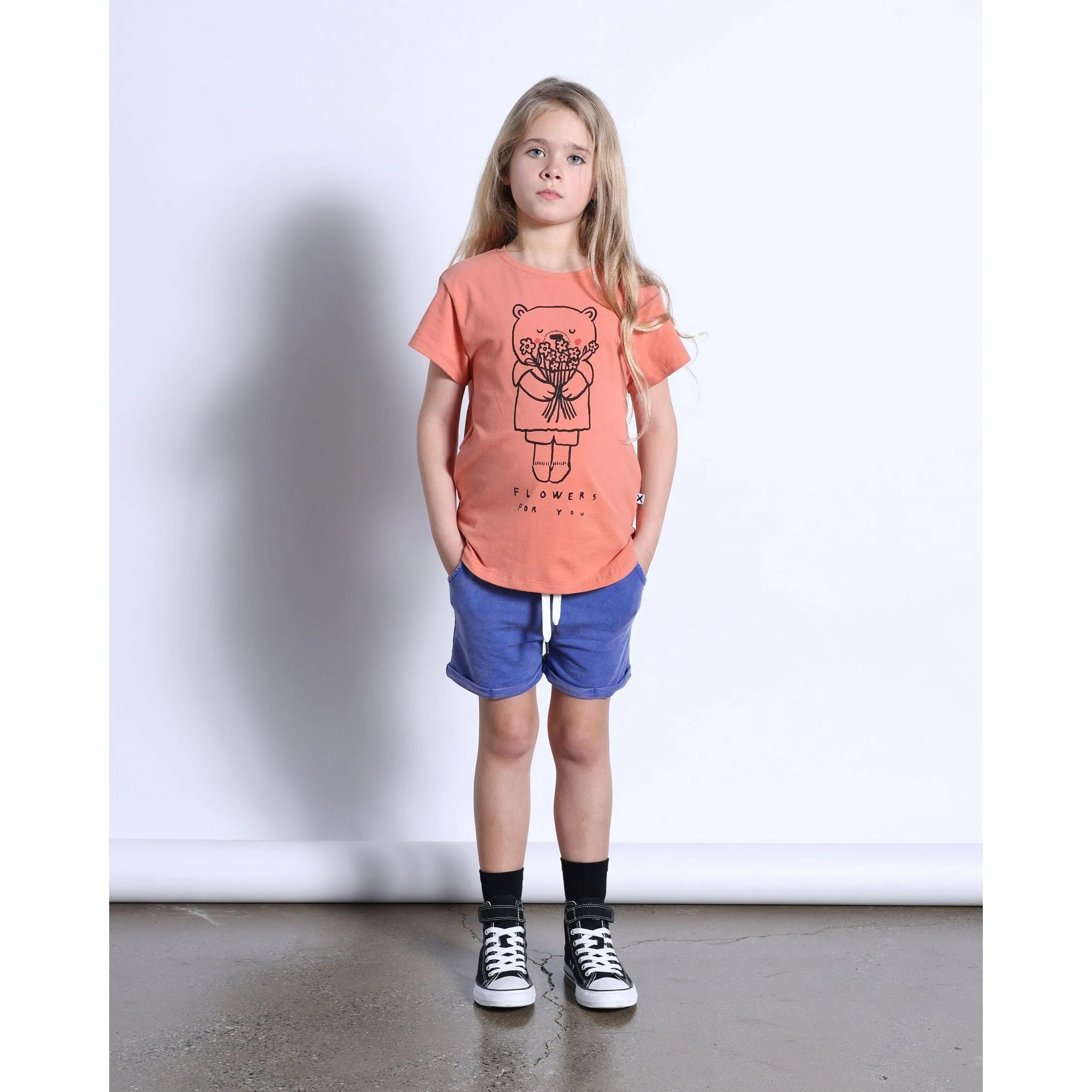 Flowers For You Tee- Apricot